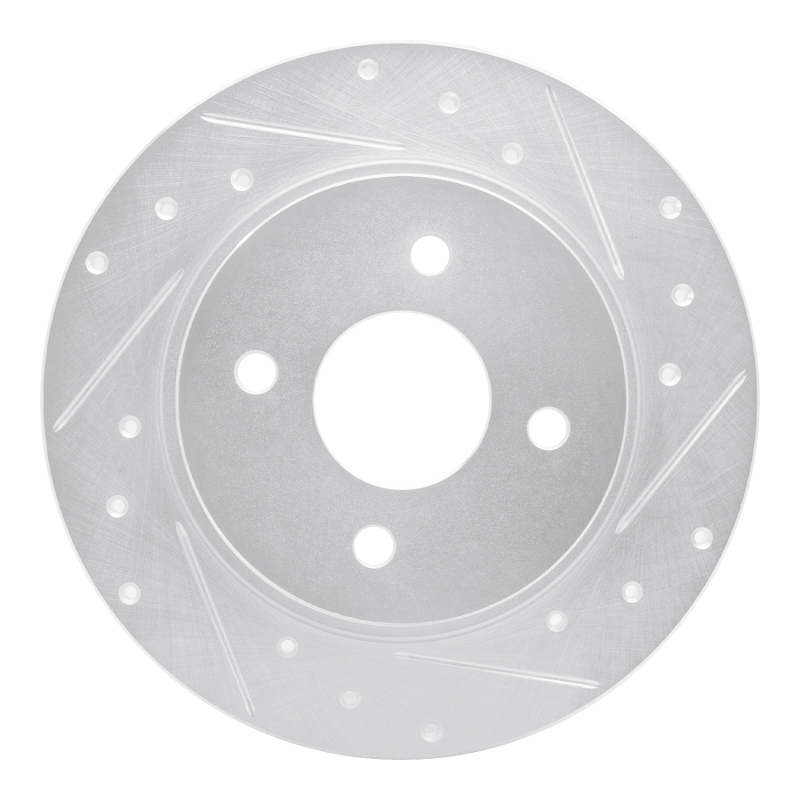 Ford Ecosport Brake Rotor (1) - Rear Right - R1 Concepts - Drilled & Slotted - Silver - `18-`22